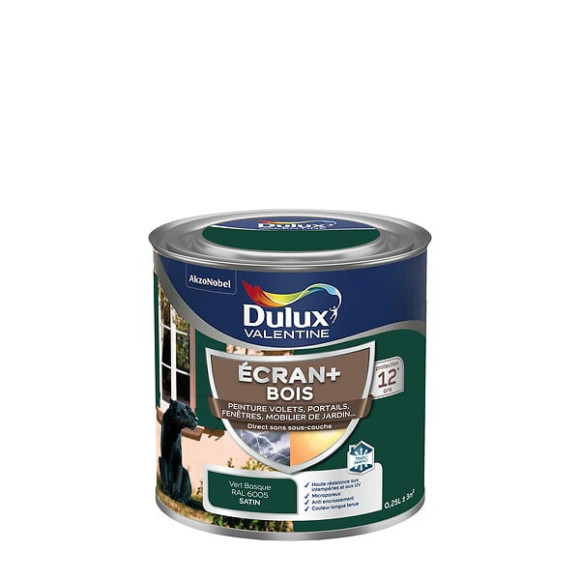 Peinture extérieure Bois Ecran+ Dulux Valentine Satin - Vert 025L