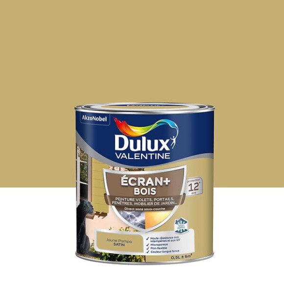 Peinture extérieure Bois Ecran+ Dulux Valentine Satin-Jaune Pampa 05L