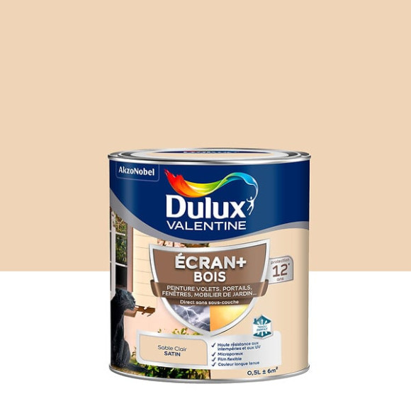 Peinture extérieure Bois Ecran+ Dulux Valentine Satin-Sable Clair 05L