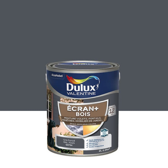 Peinture extérieure Bois Ecran+ - Gris Foncé - 2L