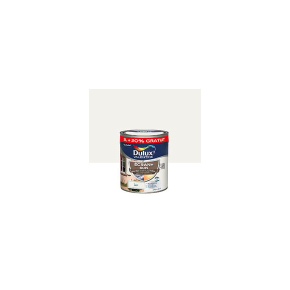 Peinture extérieure Bois Ecran+ Dulux Valentine Satin- Blanc BW 2L+20%