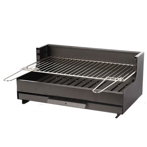 Barbecue charbon encastrable acier noir 54x32cm Vulcain