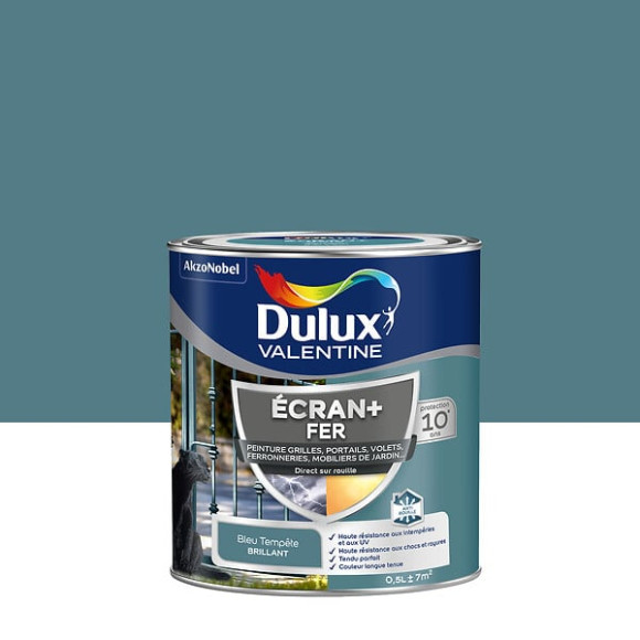 Peinture extérieure Fer Ecran+ Dulux Valentine Brill-Bleu Tempête 05L