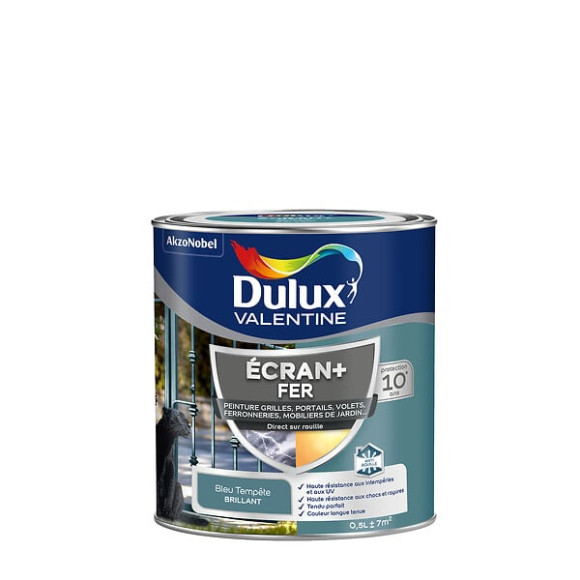 Peinture extérieure Fer Ecran+ Dulux Valentine Brill-Bleu Tempête 05L