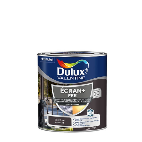 Peinture extérieure Fer Ecran+ Dulux Valentine Brill - Bois Brûlé 05L