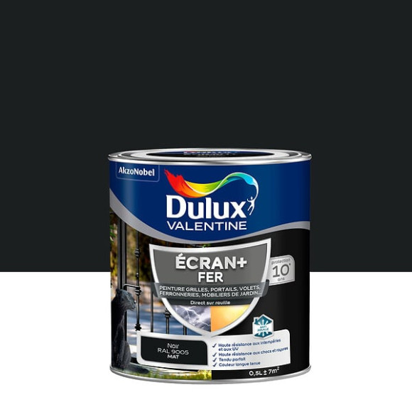 Peinture extérieure Fer Ecran+ Dulux Valentine Mat - Noir 05 L