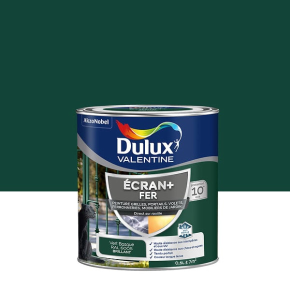 Peinture extérieure Fer Ecran+ Dulux Valentine Brill-Vert Basque 05 L