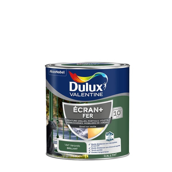 Peinture extérieure Fer Ecran+ Dulux Valentine Bril- Vert Véranda 05L