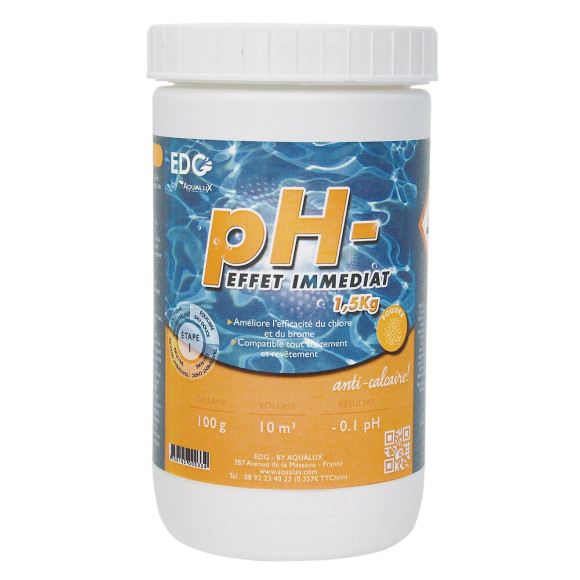 pH moins - Poudre - Boite de 15 kg - Edg By Aqualux