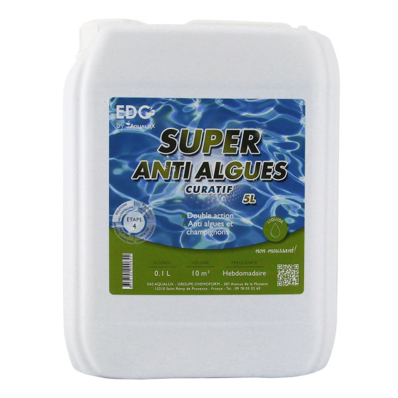 Super anti-algues - Curatif - Bidon de 5L - Edg By Aqualux