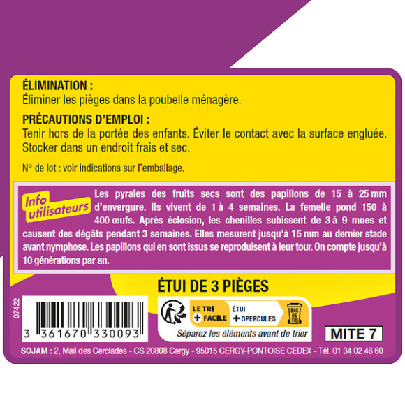 3x Pièges à  mites alimentaires