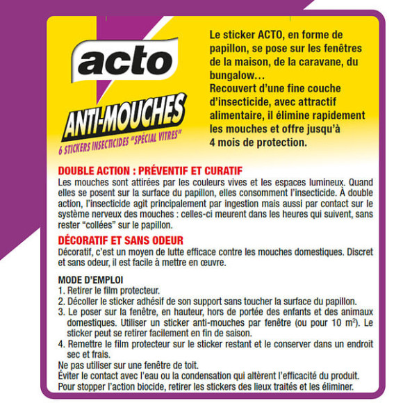 Stickers insecticides anti-mouches x7