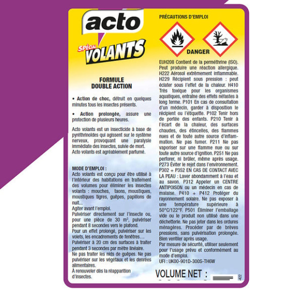 Aérosol spécial volants 600ml