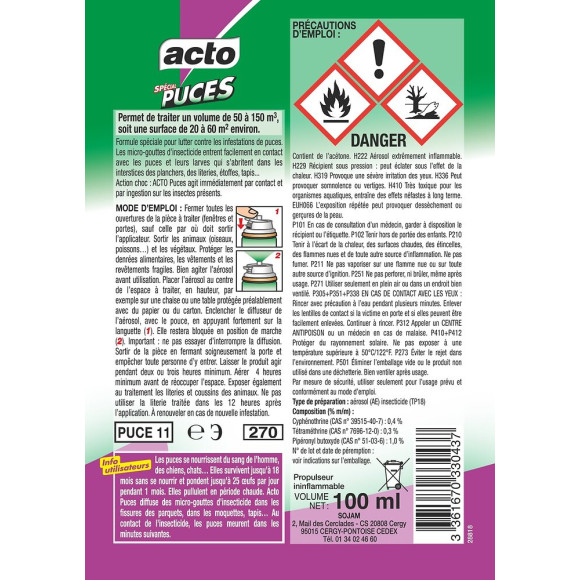 Aérosol spécial puces 100ml