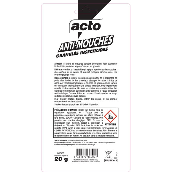 Granulés anti-mouches 20g