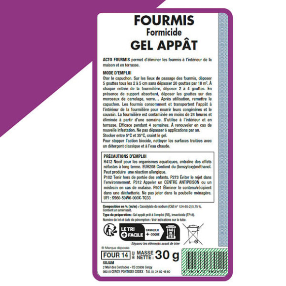 Gel-appât fourmis 30g