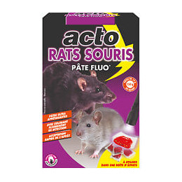 ACTO RATS-SOURIS Anti-rongeurs Pâte appât FLUO - 150grs