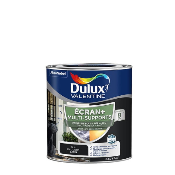 Peinture Ext M/Sup Ecran+ Dulux Valentine Satin - Noir 05 L