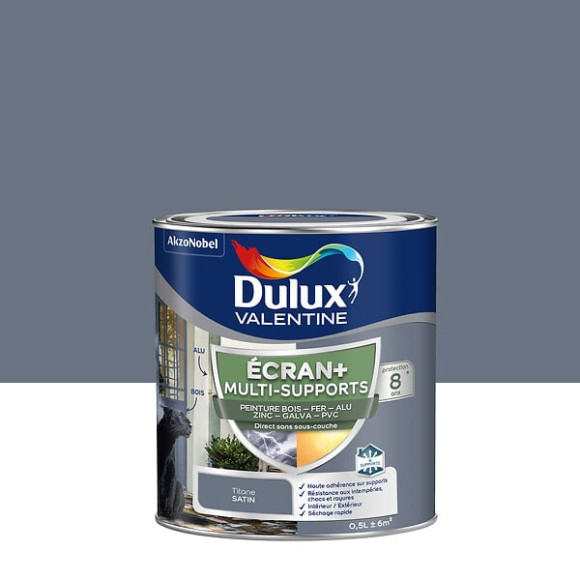 Peinture Ext M/Sup Ecran+ Dulux Valentine Satin - Titane 05 L