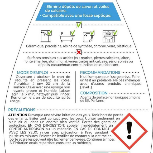 Nettoyant cabine de douche rech.1l
