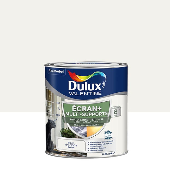 Peinture Ext M/Sup Ecran+ Dulux Valentine Satin - Blanc 05 L