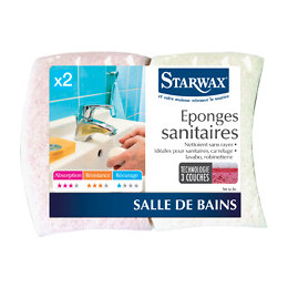 Lot de 2 éponges Sanitaires 3 couches