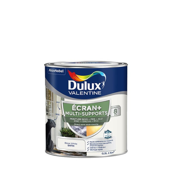 Peinture Ext M/Sup Ecran+ Dulux Valentine Satin - Base White 05 L