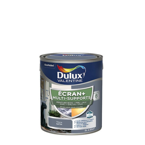 Peinture Ext M/Sup Ecran+ Dulux Valentine Satin - Titane 2 L