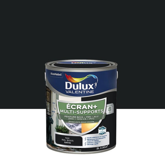 Peinture Ext M/Sup Ecran+ Dulux Valentine Satin - Noir 2 L