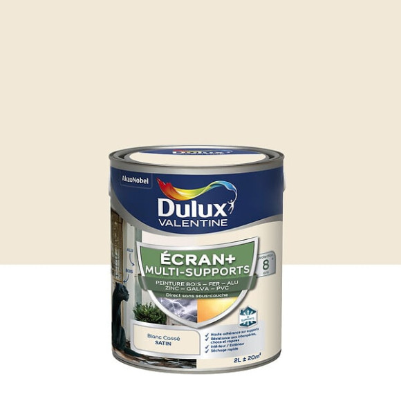 Peinture Ext M/Sup Ecran+ Dulux Valentine Satin - Blanc Cassé 2 L