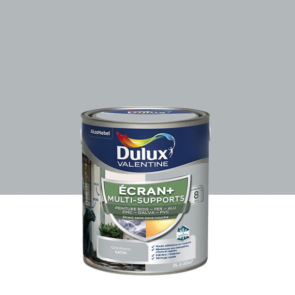 Peinture Ext M/Sup Ecran+ Dulux Valentine Satin - Gris Franc 2 L