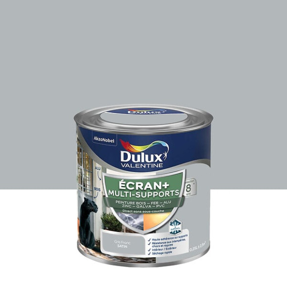 Peinture Ext M/Sup Ecran+ Dulux Valentine Satin - Gris Franc 025 L