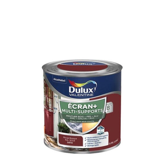 Peinture Ext M/Sup Ecran+ Dulux Valentine Satin - Rouge Basque 025 L