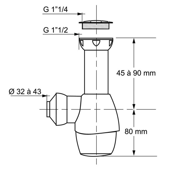 Siphon de lavabo universel TOUT EN UN réglable en hauteur