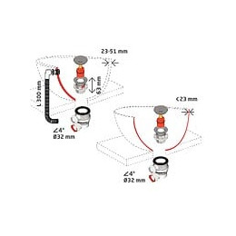 Nano 6.7 lavabo d32 quick clac avec trop plein corps blanc