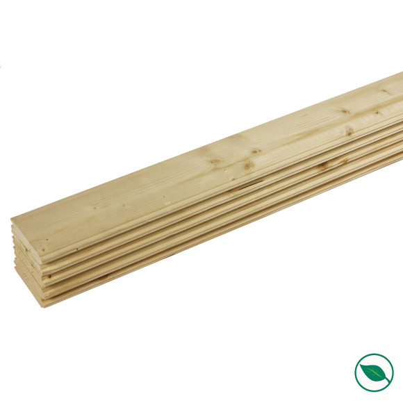 Lot de 5 lames à  volet sapin rabotés 2400 x 90 x 20 mm - PEFC 70%