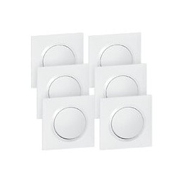 Lot de 6 interrupteurs ou va et vients complet Dooxie - Blanc