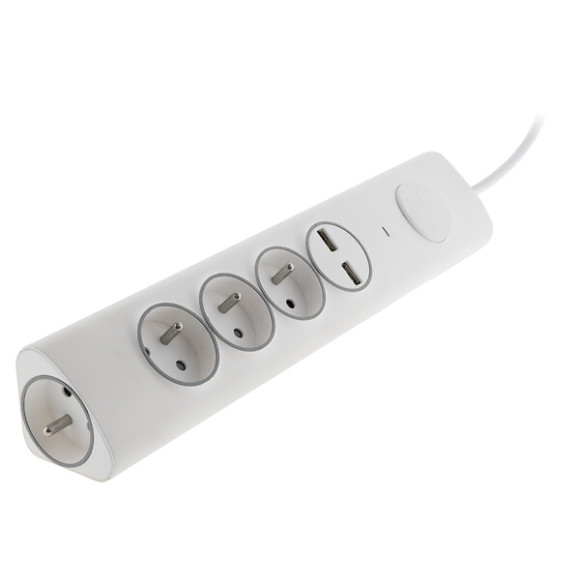 Multiprise d'angle 3P 16A+1P 16A latérale + 2 USB parafoudre précâblé