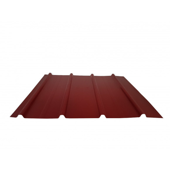 Plaque nervurée acier laqué 2000 X 910 X 040 MM ROUGE RAL 8012 E : 040 mm l : 910 mm L : 2000 mm