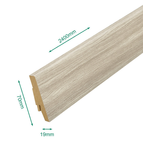 Pack 5 Plinthes décoratives 5236 chêne greenland 2400 x 70 x 19 mm.PEFC 70%