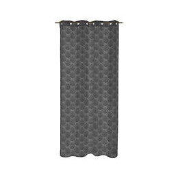 PANNEAU JACQUARD A OEILLETS - ROMY - 140x250cm - NOIR