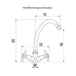 Mélangeur de Lavabo Haut Rétro Chromé FEDLEEN by Eurosanit