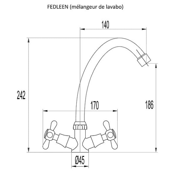 Mélangeur de Lavabo Haut Rétro Chromé FEDLEEN by Eurosanit