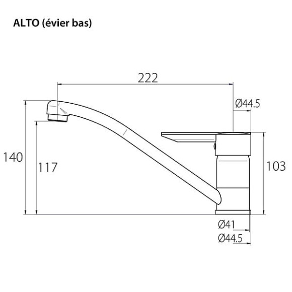 Mitigeur d'Evier NF ALTO by Eurosanit