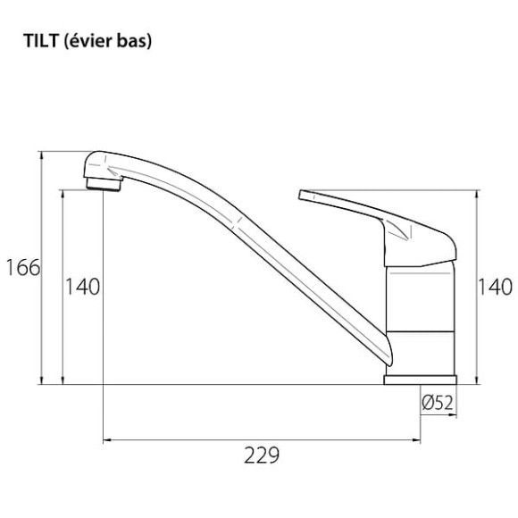 Mitigeur d'Evier NF Inox Brossé TILT by Eurosanit