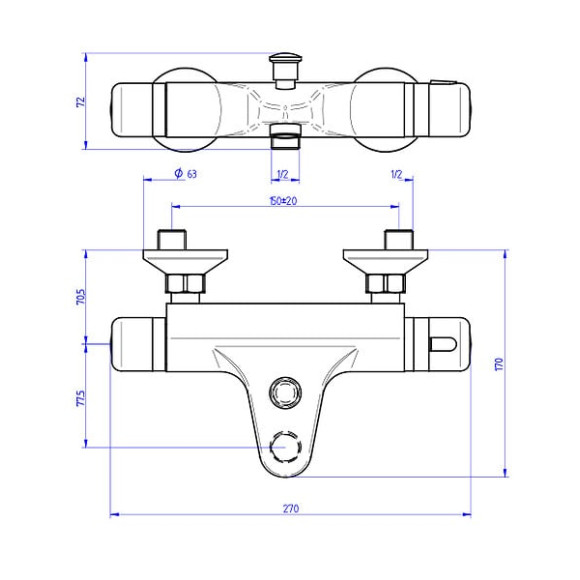 Mitigeur Thermostatique de Baignoire NF NEOTHERM by Eurosanit