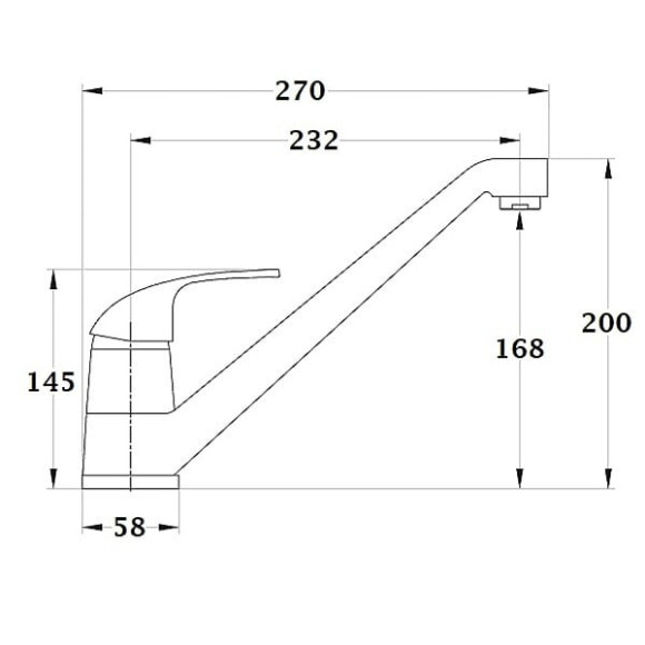 Mitigeur d'Evier à  Bec Fondu Inox Brossé FANGO by Eurosanit