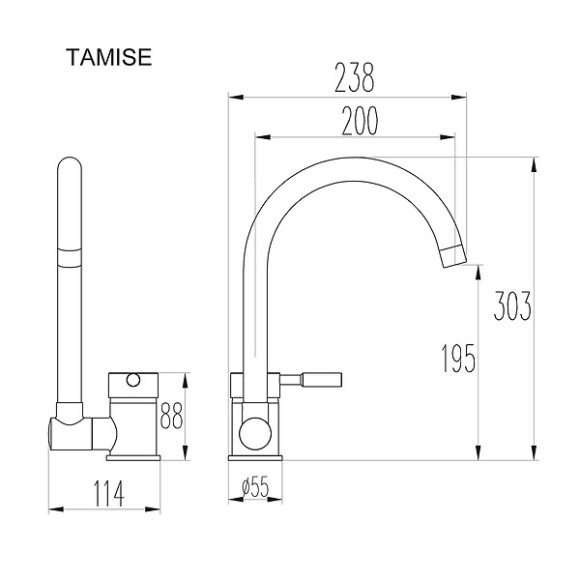 Mitigeur d'Evier Basculant TAMISE by Eurosanit