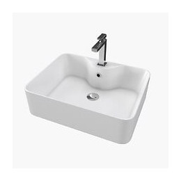 Vasque à  poser rectangle - Céramique - Blanc