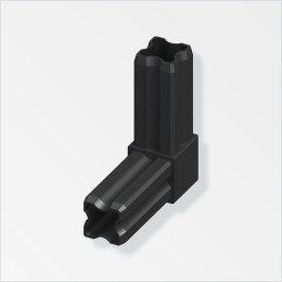 Connecteur-équerre 90° 2 embouts plastique noir 23.5mm